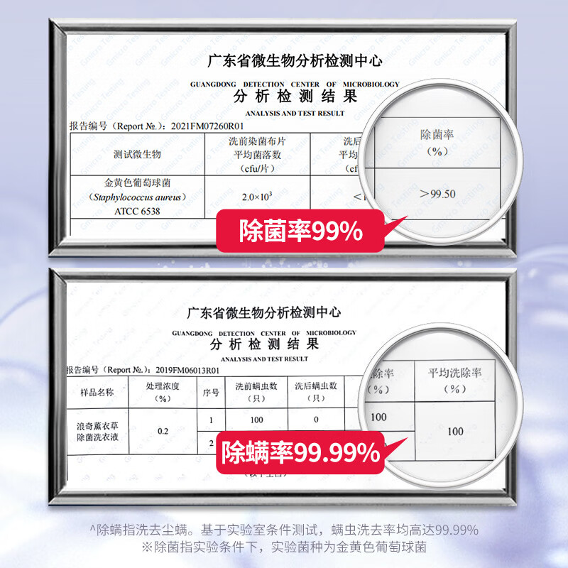 Langqi laundry detergent 4 pounds, sterilization, mite removal, deep stain removal, family affordable lavender scented New Year's best-selling product