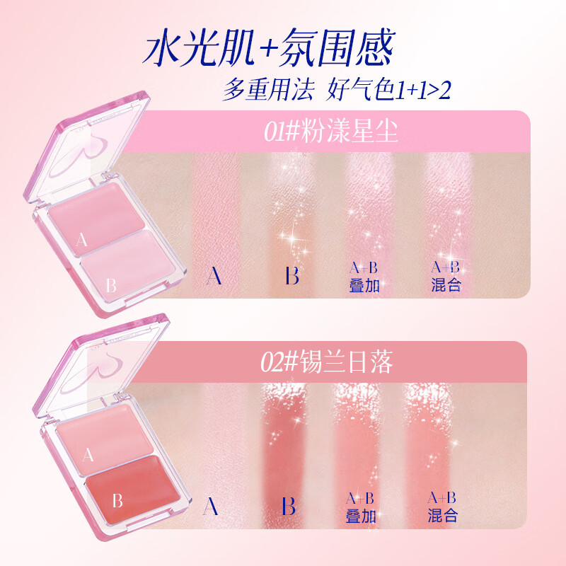 Adventure Dora's mixed water-glow skin blush highlighter Ruth's same water-glow skin multi-purpose cream for women's face brightening and swelling milk apricot color 02