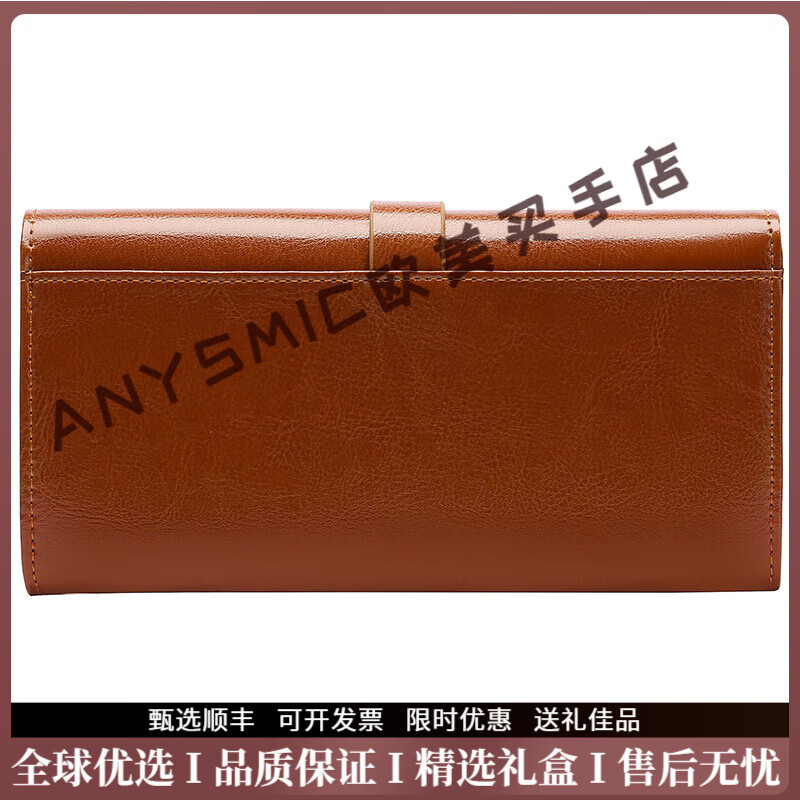 ANYSMIC Luxury High-end Brand Wallet Women's Genuine Leather Long Zipper Women's Cowhide Fashion Wallet Large Capacity Clutch Women Burgundy