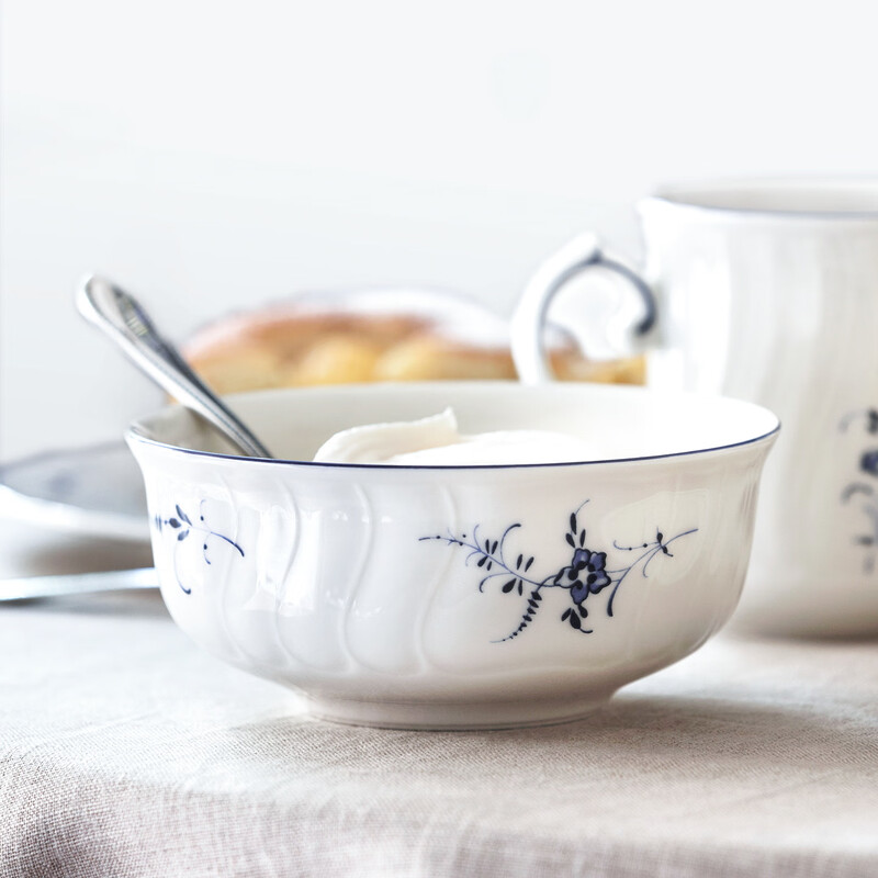 Villeroy&Boch National Collection Classic Luxembourg Series Imported Fine Porcelain Bowls and Plates Glazed Multi-person Dining Tableware for 4 People 11 Heads