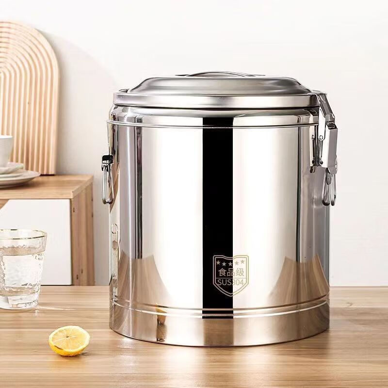 Kamanpait thick 304 insulated bucket commercial stall large capacity canteen rice bucket soy milk bucket milk tea bucket tofu brain soup bucket 304 extra thick with faucet three-layer insulated bucket holds about 10 kilograms of water
