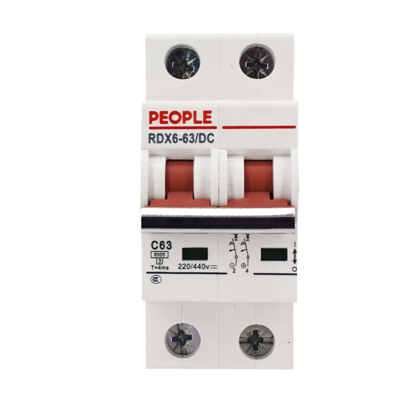 People's Electrical Appliances (PEOPLE) People's Electrical Appliances Group PEOPLE DC small circuit breaker RDX6-63/DC single-phase three-phase four-wire 16A RDX6-63/DCC3 4P