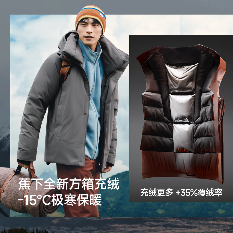 Beneunder down jacket men's 2025 latest hard shell assault jacket parka clothes workwear HD112 Mandu Black L