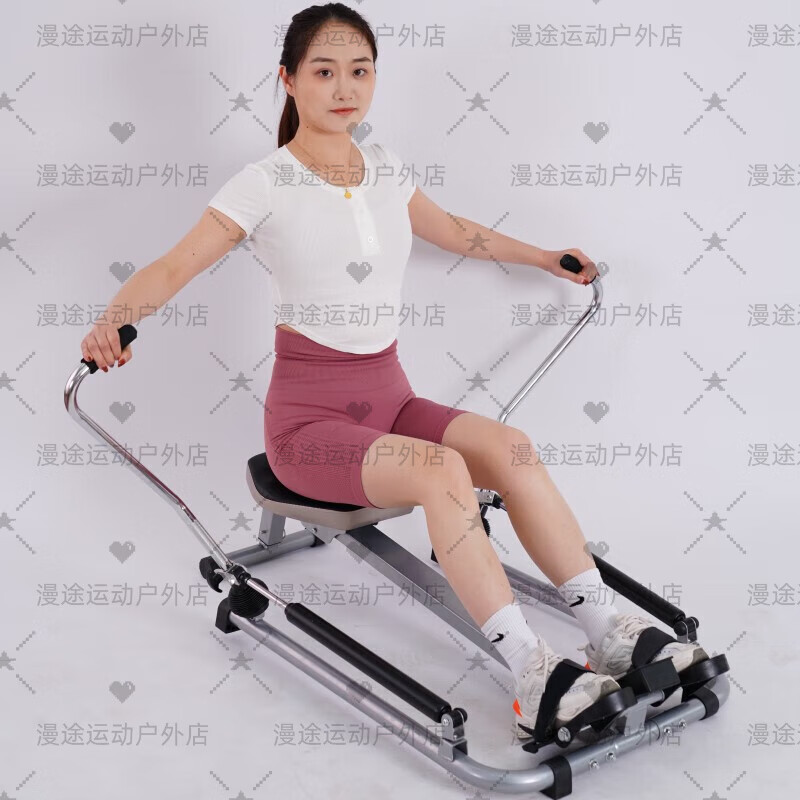 Hydraulic rowing machine, indoor sports equipment, home fitness equipment, small household rowing machine, wind resistance rowing machine, matcha green, one-piece solid silicone/massage anti-slip