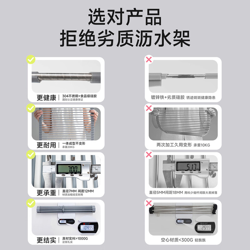 Submarine kitchen 304 stainless steel food grade drain basket new vegetable basket sink multi-functional drain rack A1 gun gray 304 silicone all-inclusive 33*45