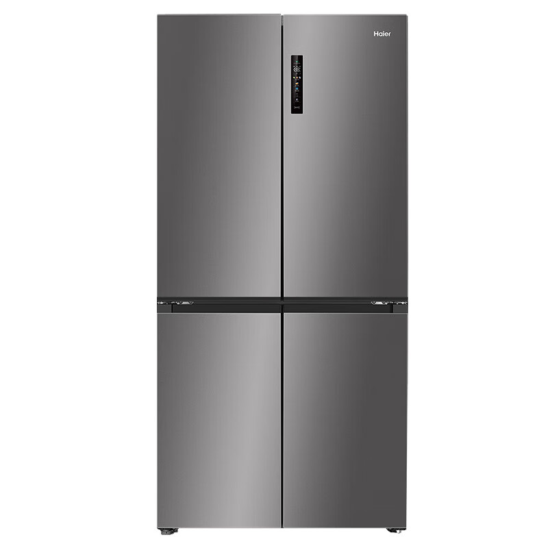 Haier refrigerator, ultra-thin and zero built-in, cross-shaped four-door, first-class energy efficiency, double frequency conversion, large capacity, bottom cooling, small red flower, household French style multi-door, 15% subsidy for home appliances, 90.5 cm wide, dark color, limited time replacement only, no repair, depth 60 cm