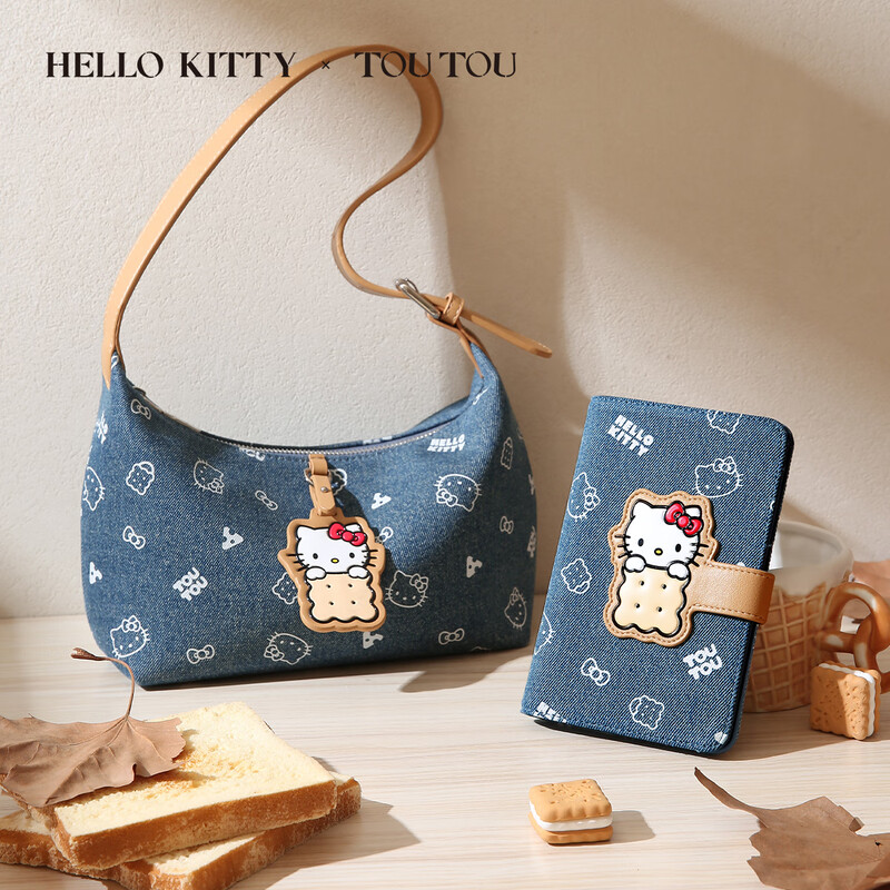 Toutouhellokitty Hello Kitty Cowboy Passport Holder Wallet Storage Coin Card Bag Birthday Year of the Horse New Year Gift