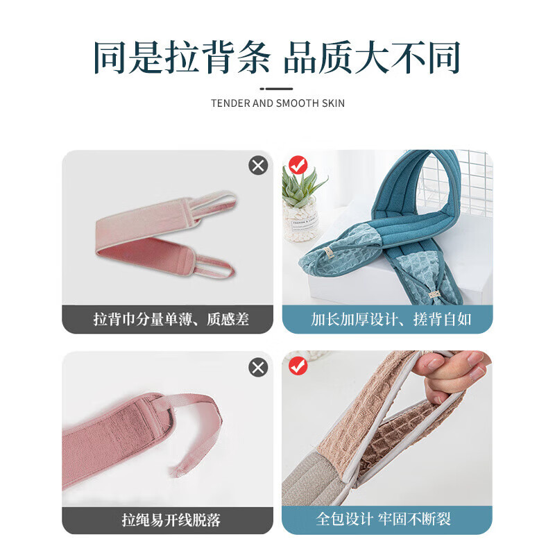 KDISV German bath towel, bath towel, huge muddy back, special bath towel for women's back, coarse sand bath artifact, powerful 3D upgraded double-sided back strip, blue