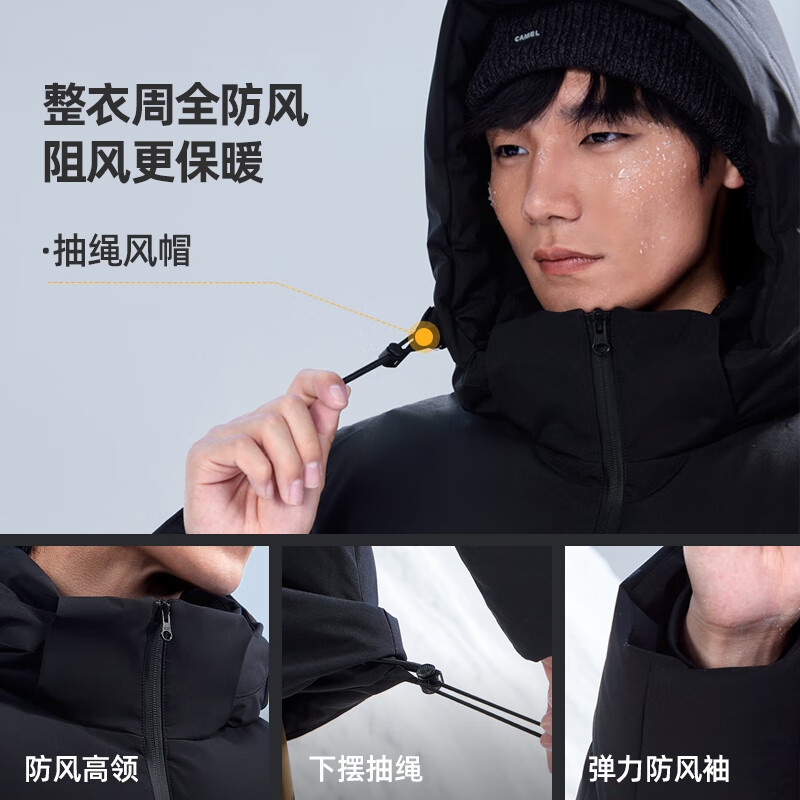 Camel (CAMEL) men's three-proof down jacket men's winter thickened and warm couple style goose down bread jacket M15CR01050