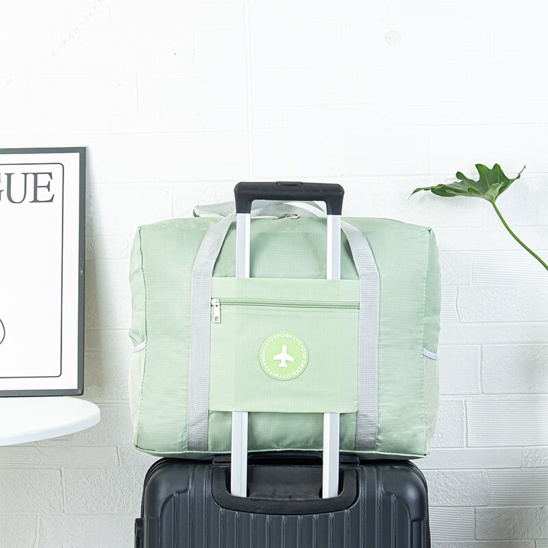 Double-layer airplane bag, large-capacity folding airplane travel bag, portable sports luggage bag, maternity bag, business trip, single-layer airplane bag-beige