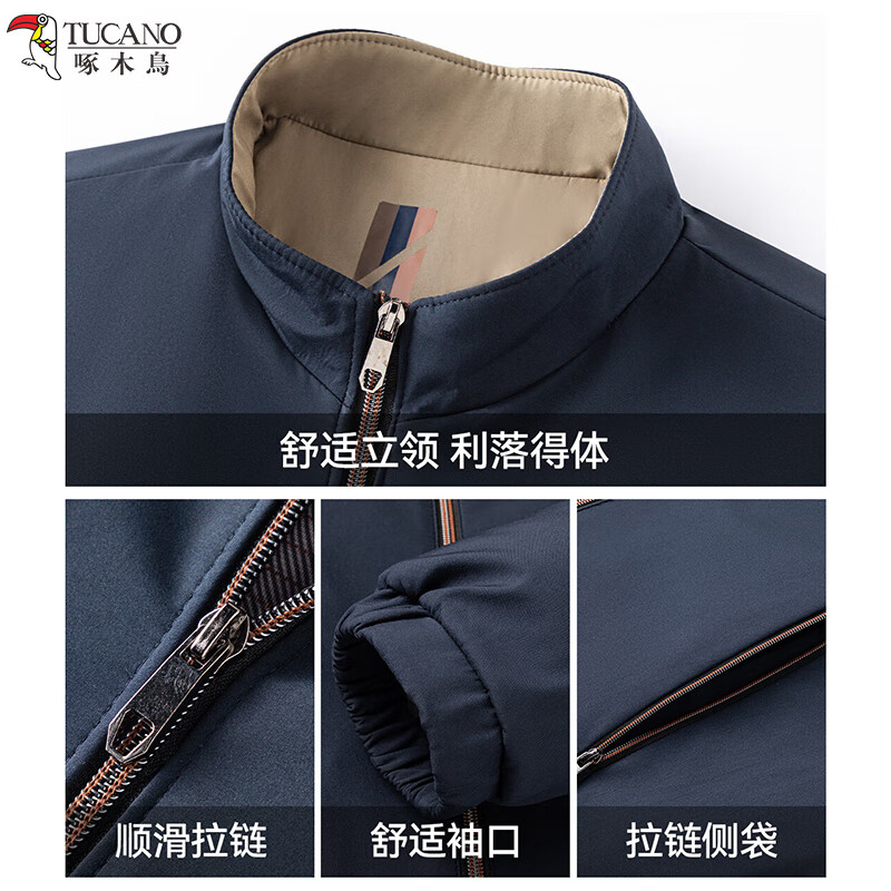Woodpecker (TUCANO) coat men's winter thickened cotton jacket middle-aged men's warm cotton jacket stand-up collar top men's New Year gift