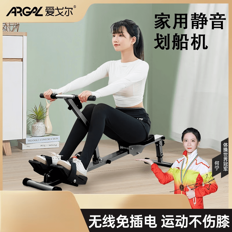 Eggor rowing machine, home fitness, foldable hydraulic rowing machine, water resistance and wind resistance rowing machine, aerobic indoor fitness equipment, basic exercise model, 10-level resistance adjustable/hydraulic noise reduction/shock-absorbing cushion