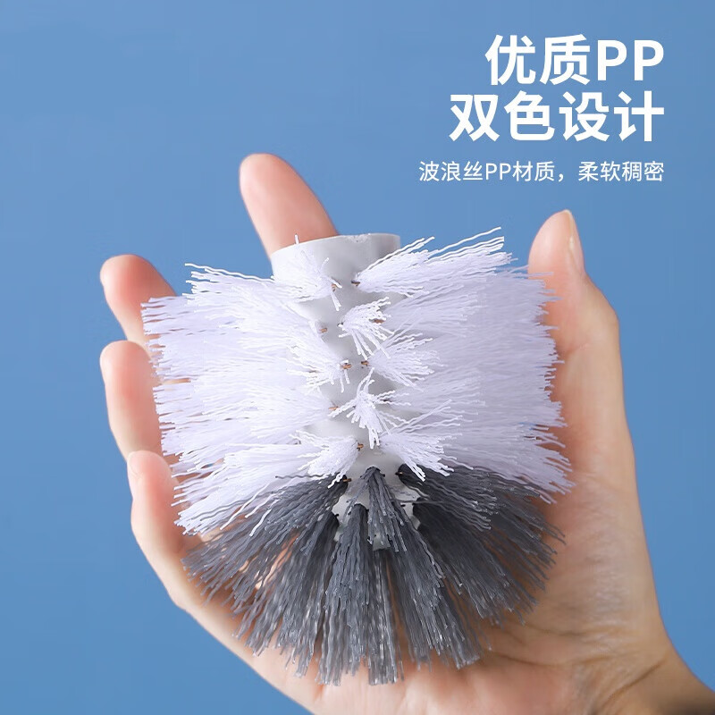 Toilet brush with long handle for cleaning without dead ends, round head toilet brush 360 cleaning