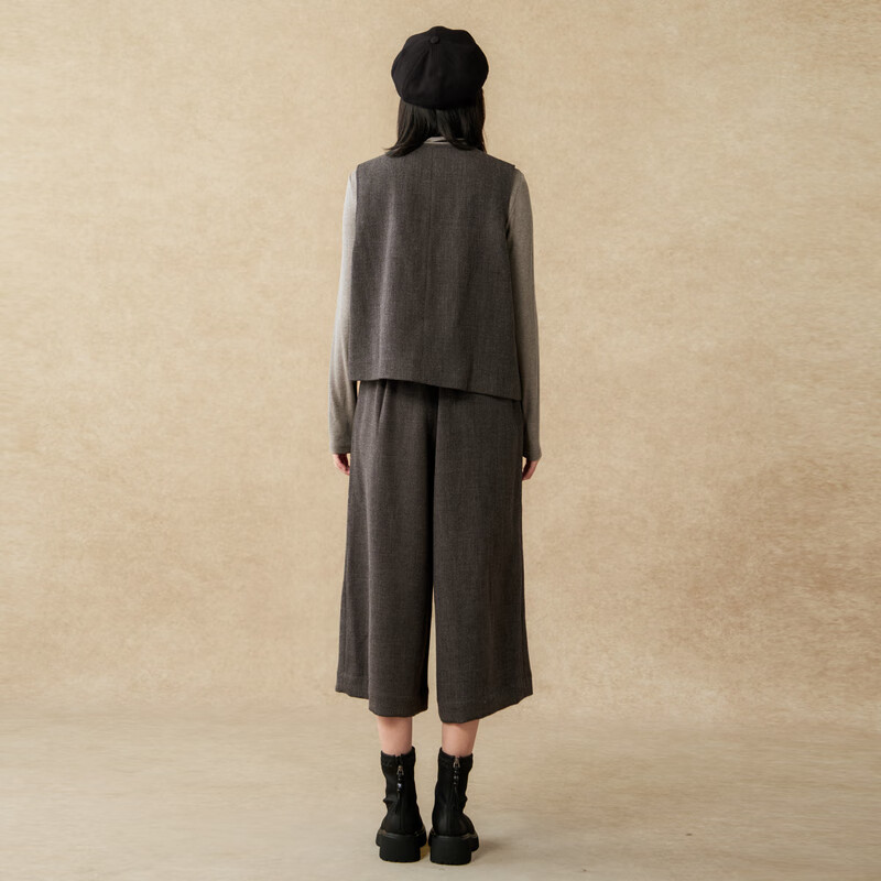 Nishimachi Village House (SETIROM) Nishimachi Village House Style Suit Women's 2025 Winter New Commuting Korean Style Three-piece Set XHAD10039 Gray One Size