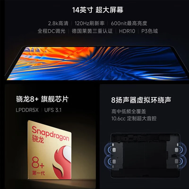 Xiaomi (MI) tablet 7Pro\6Spro tablet Snapdragon 8 Redmi redmi pad large screen office business student subsidy Xiaomi tablet 6Max Snapdragon 8+G1 14 inches 8GB+256GB activated version free shell film set