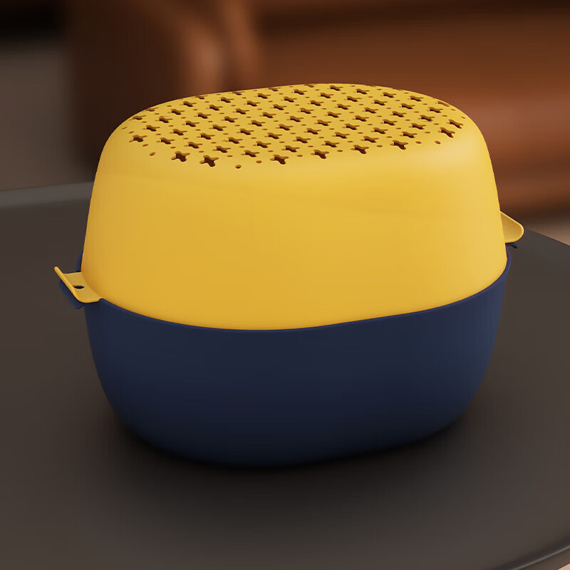 Double-layer drain basket vegetable sink fruit and vegetable basket fruit basket fruit and vegetable storage basket kitchen household large water filter small | fruit cleaning thickened mocha brown