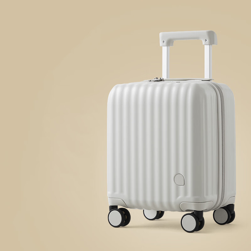 Bei Chuzhong suitcase, small 14-inch boarding suitcase that can be carried on the plane, men's and women's high-looking student code trolley suitcase, pearl white, renewed quality, fashionable and good-looking, 14-inch Spring Airlines free checked boarding case
