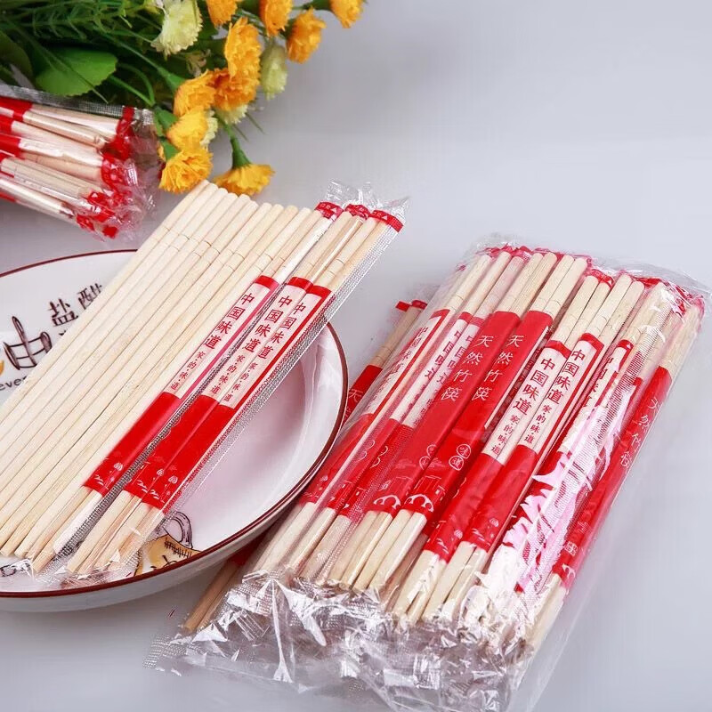 Disposable chopsticks, commercial take-out bamboo chopsticks, fast food, convenient and hygienic bamboo chopsticks, food grade, wedding, New Year and Spring Festival, 100 pairs