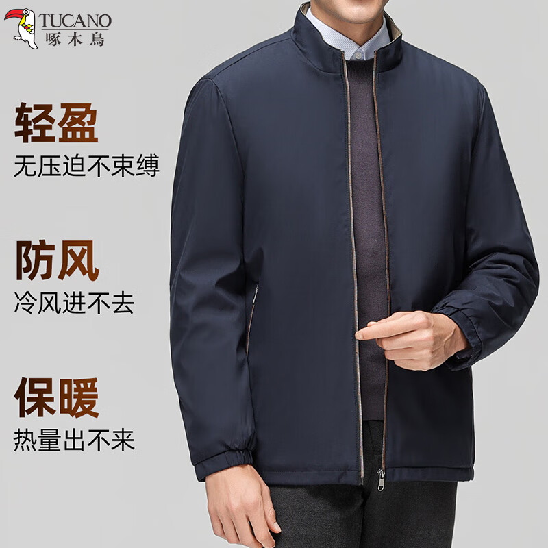 Woodpecker (TUCANO) coat men's winter thickened cotton jacket middle-aged men's warm cotton jacket stand-up collar top men's New Year gift