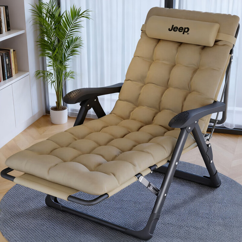 JEEP Folding Bed Recliner Office Lunch Break Sheet Single Bed Lunch Break Folding Chair Accompanying Bed Camp Bed Thickened Cotton Pad