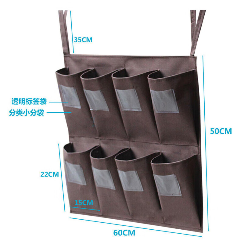 Hotel guest room work cart rag bag hanging bag cleaning cart linen cart tool differentiated towel storage points vertical row 6 vertical row 6 small bags rag bags one row two three rows