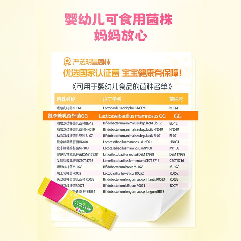 Culturelle probiotics for immunization infants and young children can use LGG Lactobacillus powder 50 bags * 3 boxes - pending