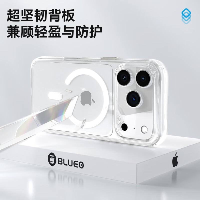 Mr. Blue Monkey is suitable for Apple 17Promax mobile phone case, iPhone17promax protective shell, AI button magnetic suction, anti-fall transparent shell mobile phone protective case