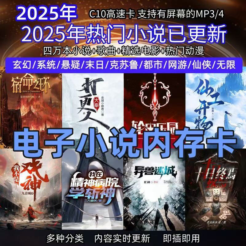 Novel memory card TXT e-book TF card mp3 mp4 music card popular songs sd memory card movie 4GB popular novels 800 books + songs