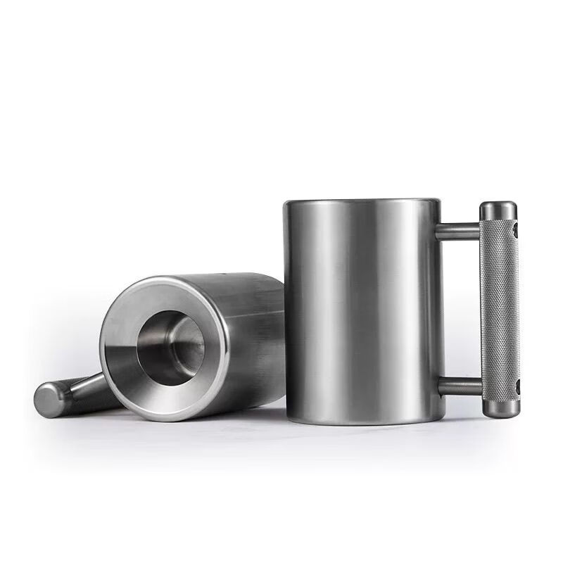 Latte Cup 8kg Dumbbell Water Cup Overweight 304 Stainless Steel 10kg 8kg Food Grade Exercise Wrist Strength 304 Stainless Steel 8kg Grade Water Filled 350ml Mirror Polished