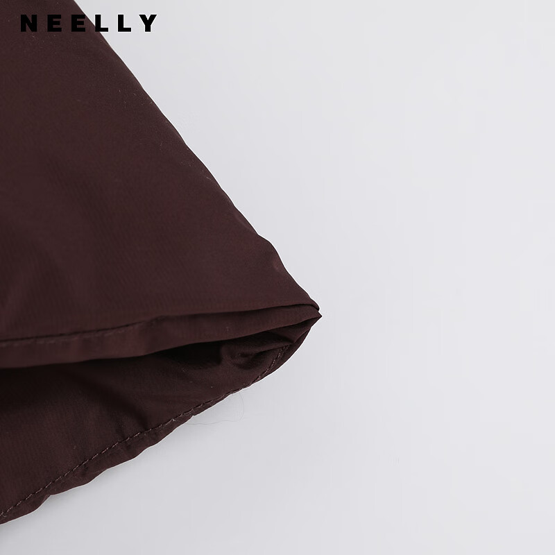 NEELLY Nali Shopping Mall's new winter style Lapel Straight Hooded Down Jacket Women's Simple Commuting Jacket Ankola Red S