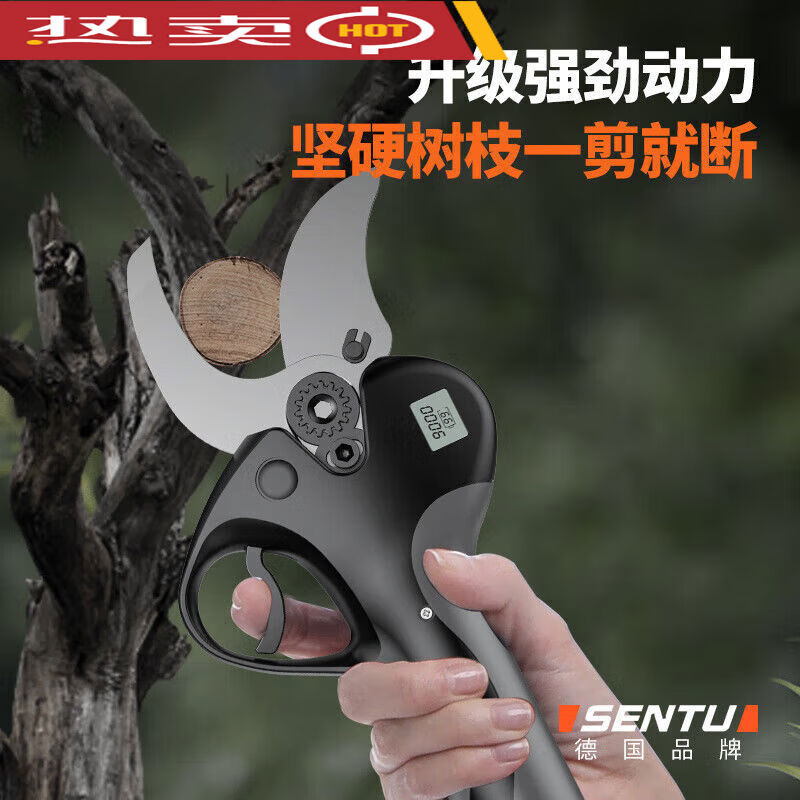 Ranhuai electric pruning shears, branch pruning, wireless fruit tree shears, lithium battery charger, free backpack scissors 6:0 smart battery hand