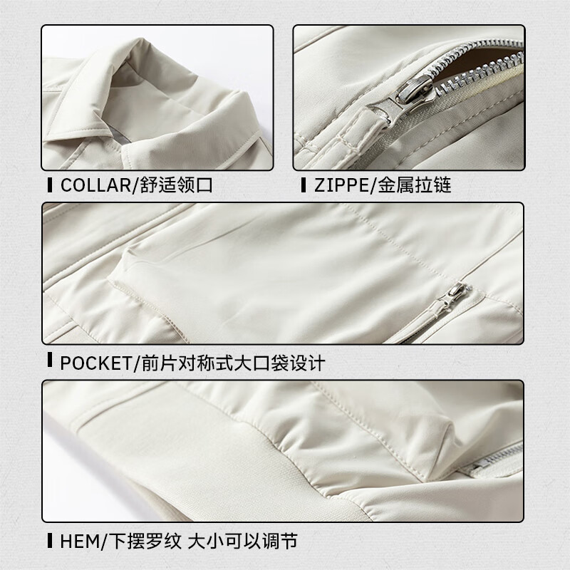 Homlean Outdoor Work Jacket Men's Autumn Windproof Jacket Loose Velvet Top OH02JR Amber Black XL