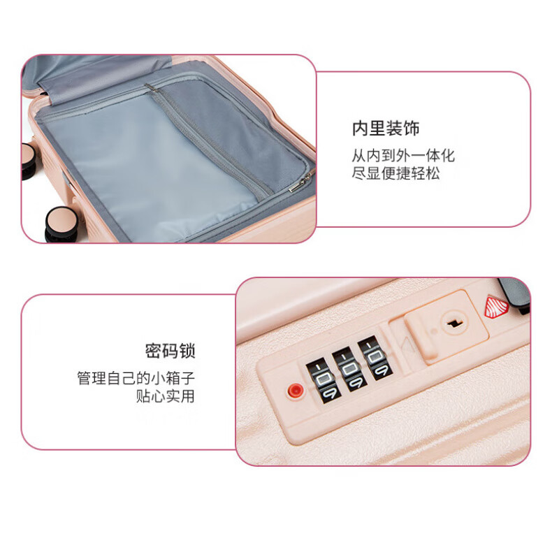 Walker Shop Children's Luggage Carry-on Case 2025 New Mountable Trolley Case Boys and Girls Travel Artifact Password Suitcase Cornus Pink 20-inch Carry-on Case