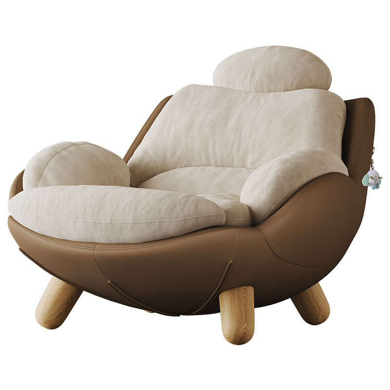 VRSUK Italian light luxury patented lazy sofa chair modern minimalist style designer living room bedroom leisure lounge chair Suede fleece + down single chair
