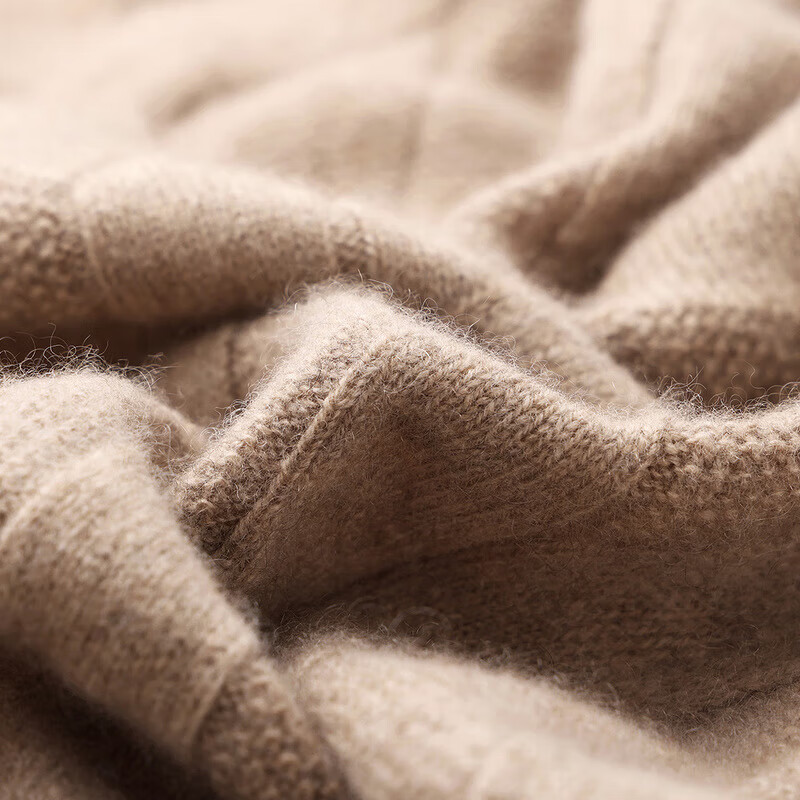 Zhaojun Autumn and Winter Solid Color Cashmere Sweater Women's Half Turtle Collar Drop Sleeve Warm Knitted Sweater Camel XL