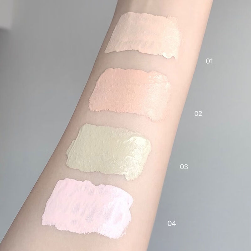 Small purple tube concealer pen to cover and modify blemishes, spots, acne marks, brighten and moisturize the face, 04 pink and white