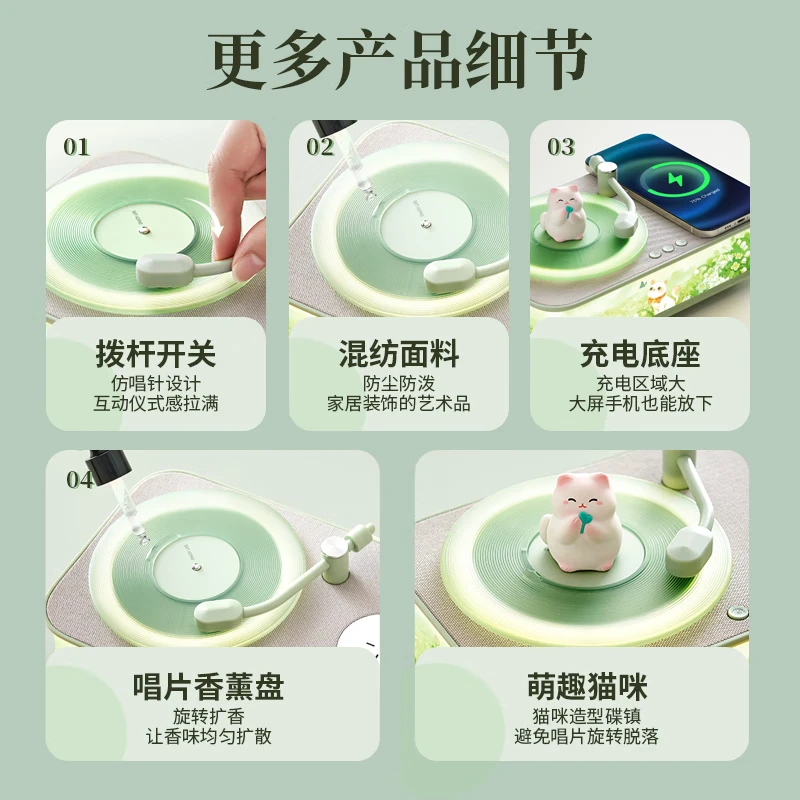 Wanhuo girls’ birthday gifts for besties, women’s niche high-end exquisite annual party gifts, practical gifts for employees, aromatherapy speakers, Bluetooth speakers, wireless charging atmosphere night light ornaments