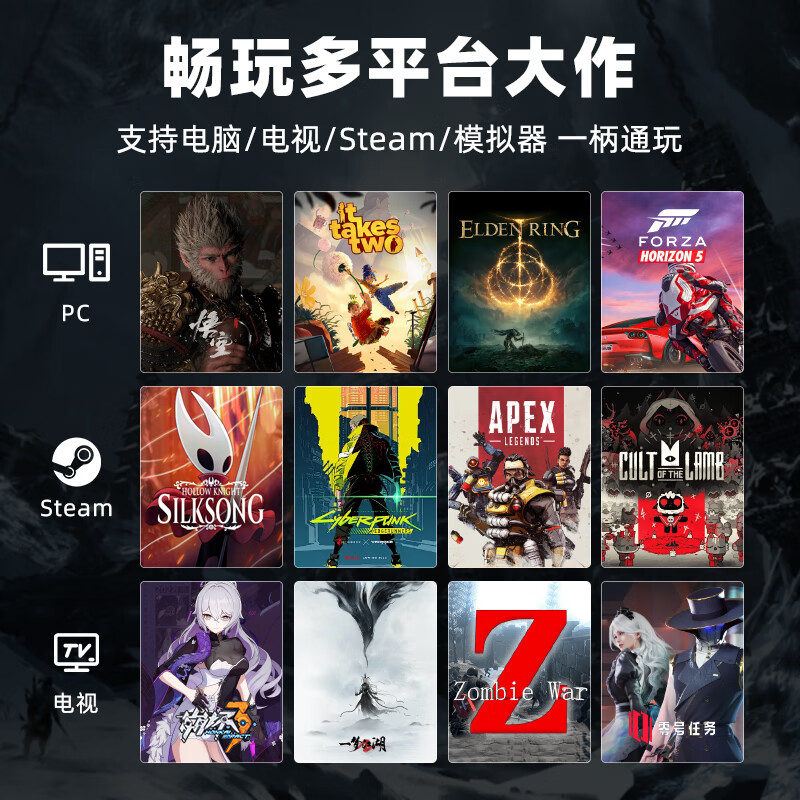 Beitong Bat BD2E wired game controller, non-sense delay, asymmetrical vibration, one-click burst, PC computer, steam TV, plug and play, Genshin Impact for two people