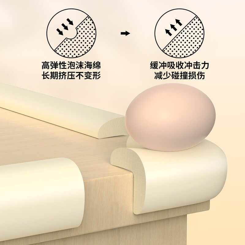 Miloqi baby anti-collision corner anti-collision safety strip table edge right-angle sponge edge protective cover corner protector off-white 10 pieces