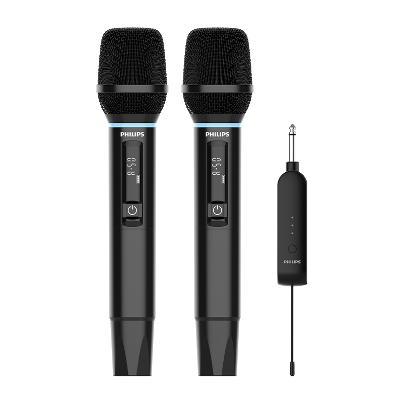 Philips (PHILIPS) Portable Wireless Universal Microphone Handheld Karaoke Microphone Sound Card Audio Performance Speech UHF High-Fidelity Karaoke Wireless Microphone High-Fidelity Sound Quality Conference Host