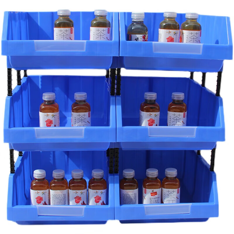 Shelf oblique parts box combined material box screw box plastic box component box classification storage box T3 number 270*165*140 a set of 24 red