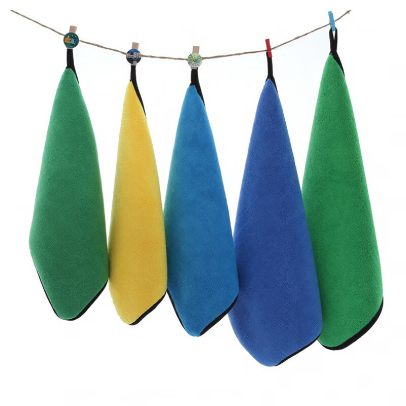 High-density car wash towel coral velvet double-sided thickened car towel 30*30 water-absorbent glass cleaning towel gray blue 450g 30*30cm