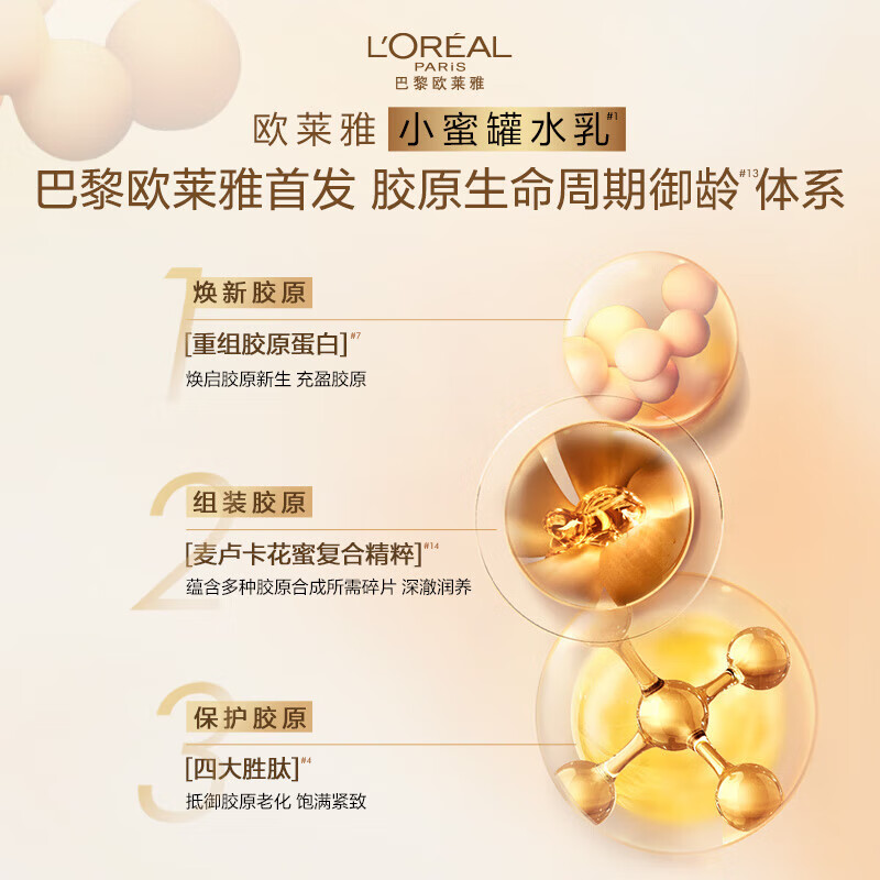 L'Oreal Little Honey Pot Water and Milk Set (Water 130ml + Milk 110ml) Free (Water 65ml + Milk 50ml) Skin Care Products New Year
