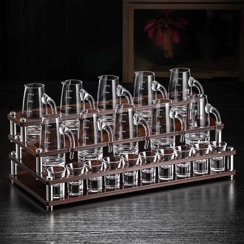 He Jiagong Japanese light luxury gold foil glass white wine cup household wine dispenser wine set wine cup gold foil wine dispenser 100ml 6 pieces + gold foil white wine cup 15ml 6 pieces