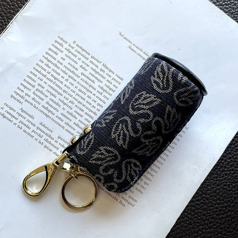 Ye Yu Key Bag Women's 2025 New Portable Internet Celebrity Canvas Storage Bag Mini Small Bag Multifunctional Large Capacity Key Bag Swan Black