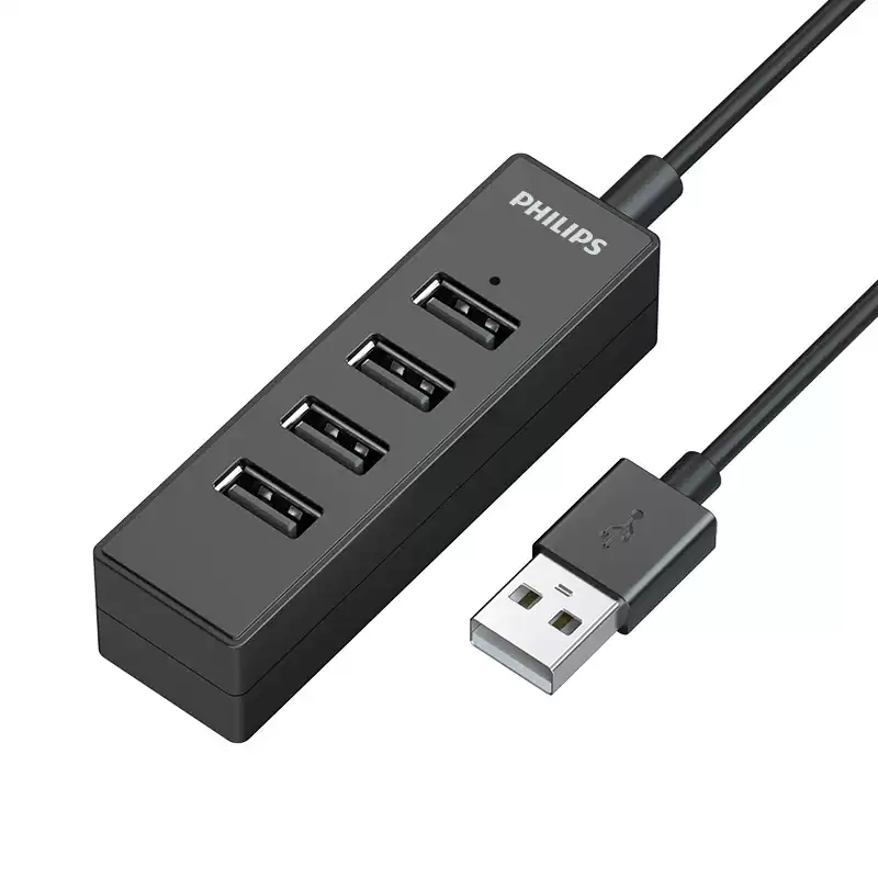 Philips usb extender 2.0/3.0 splitter plug multi-port expansion extension set split line conversion connector notebook desktop computer external keyboard mouse U disk one-to-four interface hub USB3.0 aluminum alloy + Micro power supply cable rose 1m