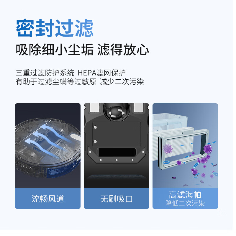 Haier sweeping robot, all-in-one sweeping and mopping home fully automatic intelligent mopping, sweeping and mopping, three-in-one edge cleaning, can be scheduled for automatic recharge, TL30U1, official standard configuration + multiple configurations (a set of mop + filter)
