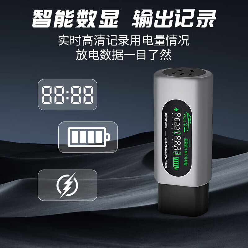 Bull's same style new energy outdoor waterproof external discharge gun BYD Geely electric car electric car seagull row FD-0 portable discharger large support 3500 watts gray