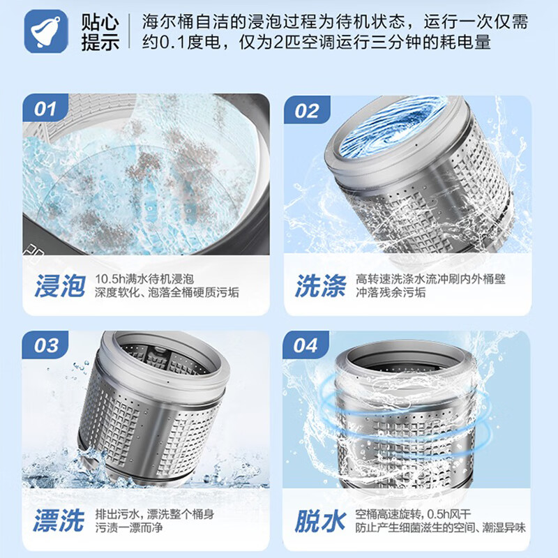 Haier pulsator washing machine 12KG fully automatic, first color, new product in 25 years, direct drive + first-level frequency conversion + ultra-clean + seven-dimensional shock absorption, the same model in the mall XQB120-BZ20X0