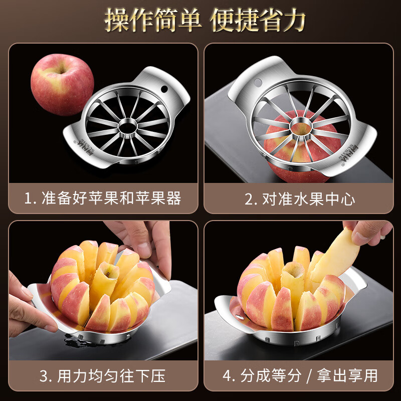 CLCEY German imported quality orange slicer 316 stainless steel fruit slicer divider plate cutting 304 steel_orange cut into 6 segments_small size